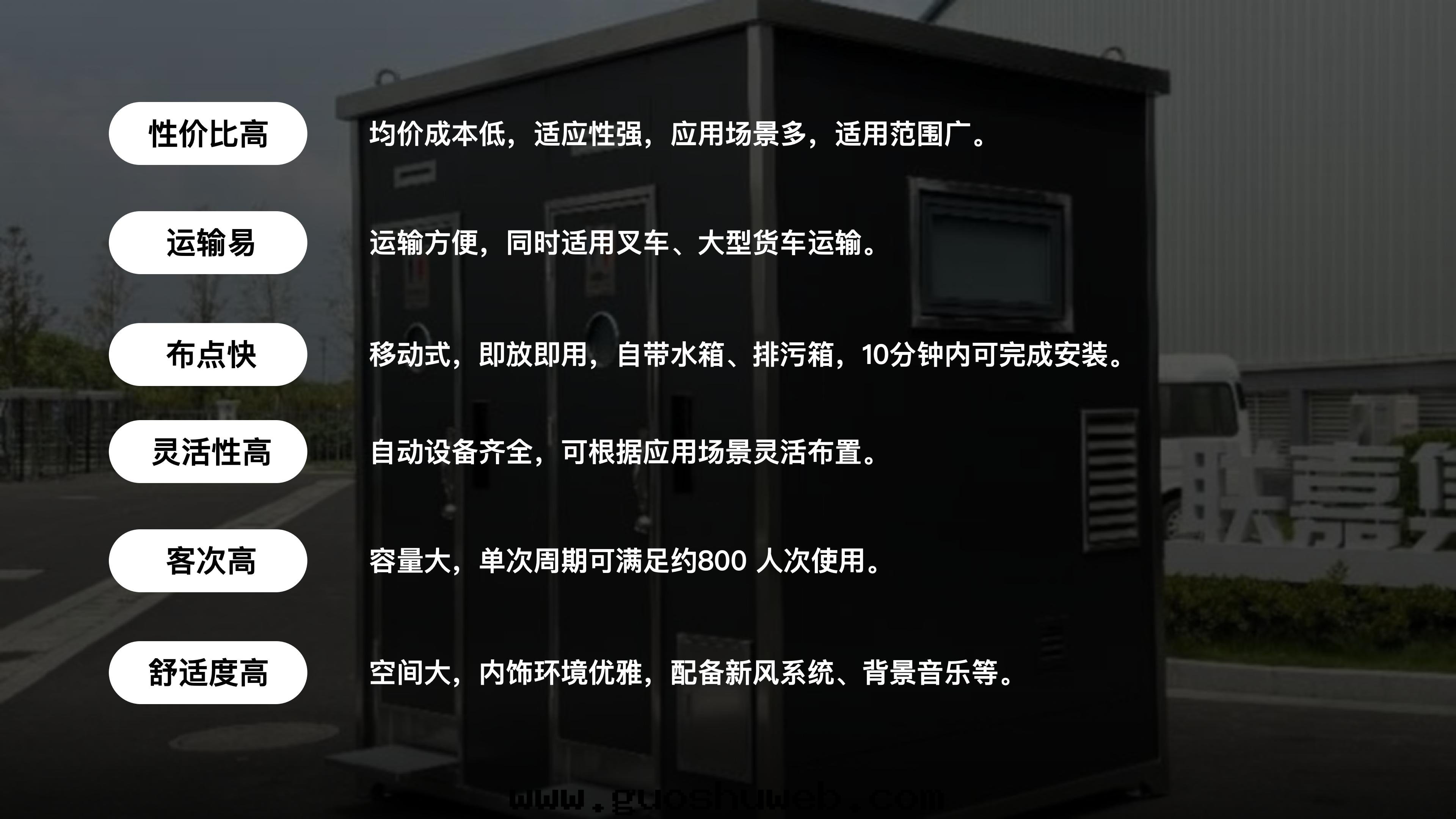 两(liǎng)廁位(wèi)（坐便）移動(dòng)卫生間(jiān)